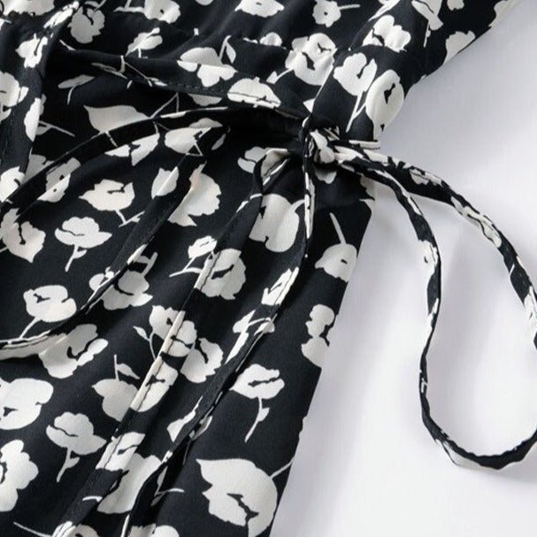 Années 40 Robe Croisée Imprimée Floral Rétro - Ma Penderie Vintage