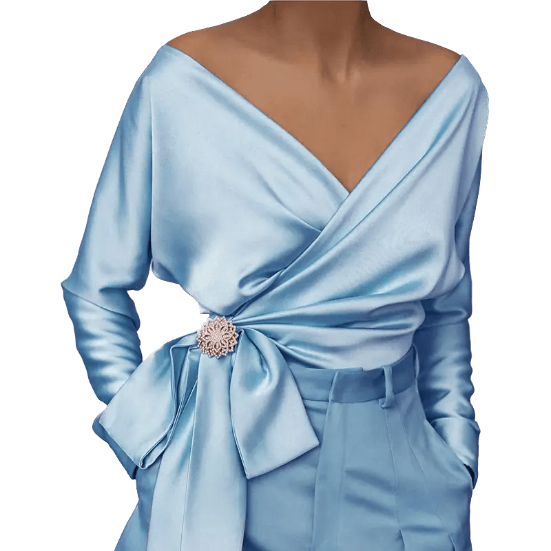 Années 40 Blouse Style Portefeuille Glamour - Ma Penderie Vintage