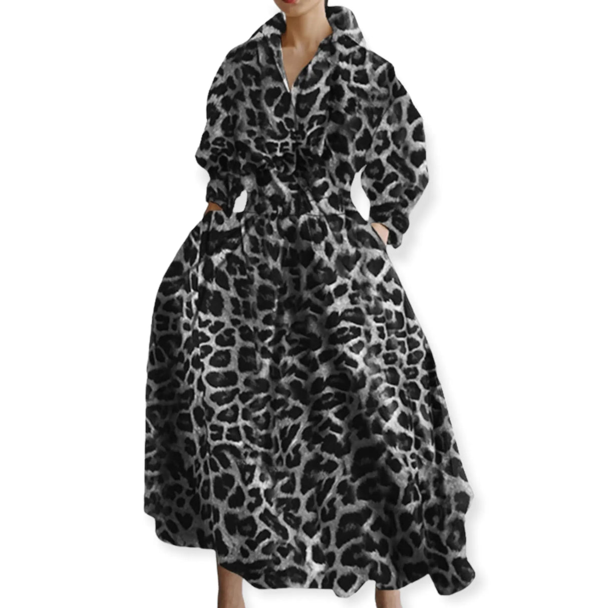 Années 40 Robe Chemise Trapèze Vintage Popeline - Ma Penderie Vintage