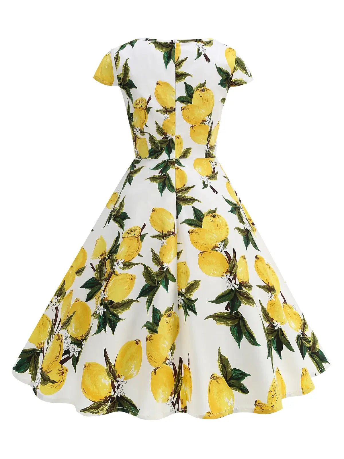 Années 50 Robe Trapeze Imprimé Citron - Ma Penderie Vintage