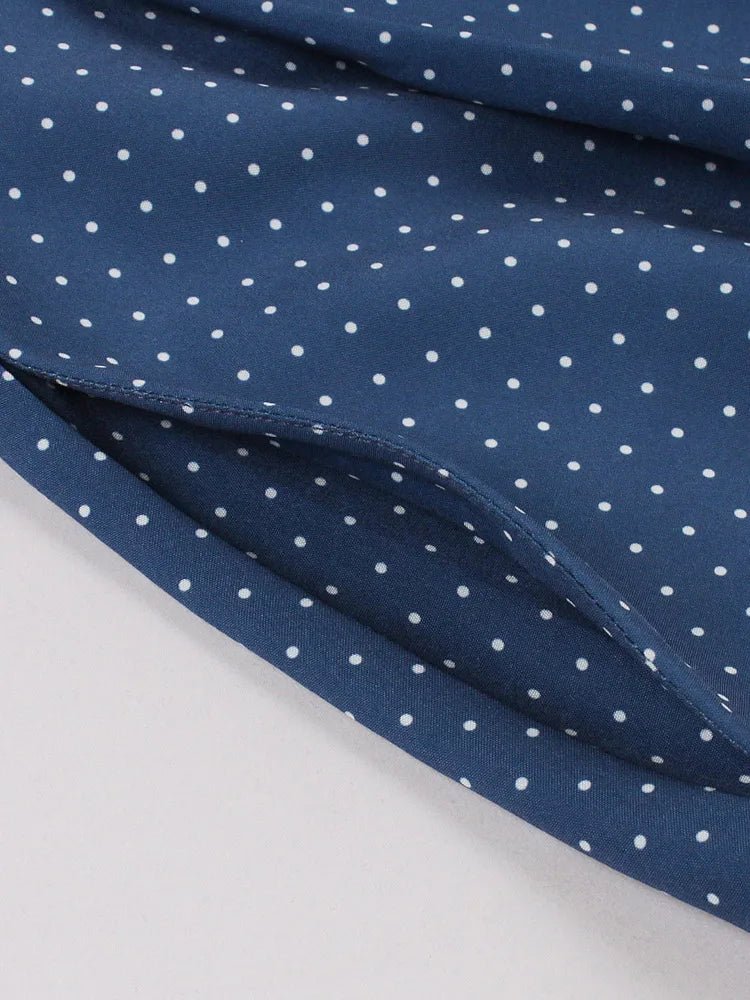 Années 50 Robe Évasée À Bretelles Imprimée Pois - Ma Penderie Vintage