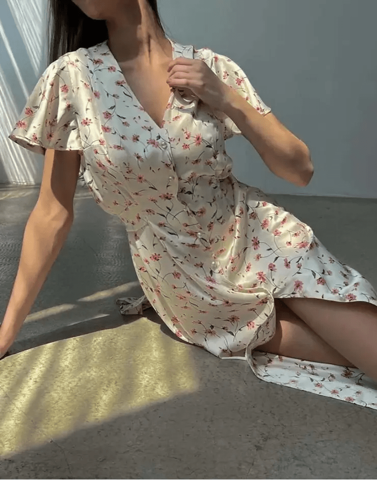 Années 40 Robe d'Été Midi Imprimé Floral - Ma Penderie Vintage