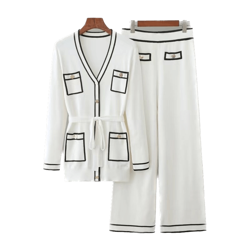 Années 30 Ensemble Tricoté Bi - colore Gabrielle - Ma Penderie Vintage