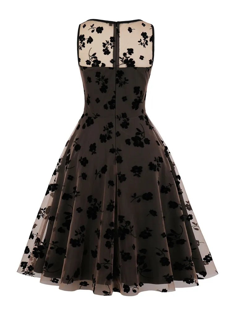 Années 50 Robe Trapèze Velours Pin Up Dita - Ma Penderie Vintage