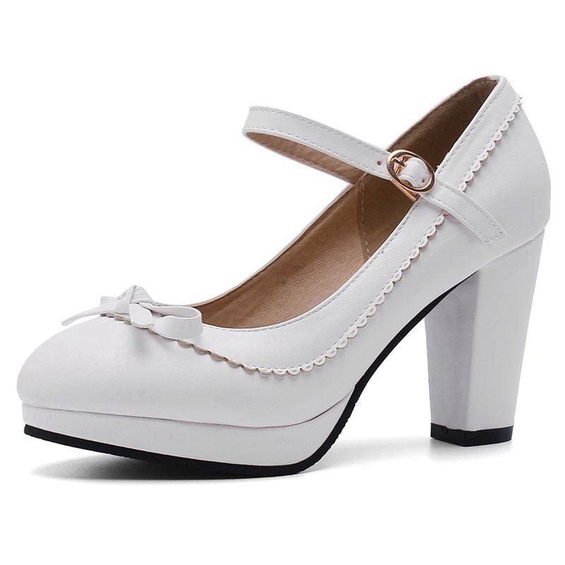 Années 50 Monochrome Chaussures À Talon Rétro Unies - Ma Penderie Vintage