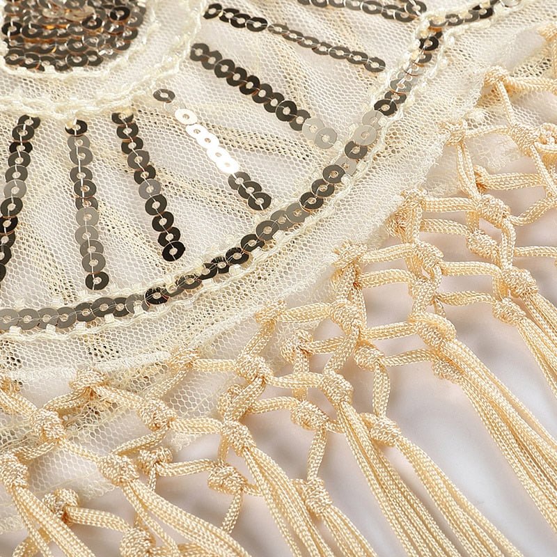 Années 20 Écharpe Châle Art Déco Sequin Gatsby - Ma Penderie Vintage