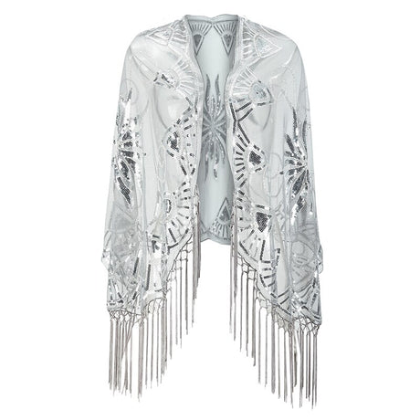 Années 20 Écharpe Châle Art Déco Sequin Gatsby - Ma Penderie Vintage
