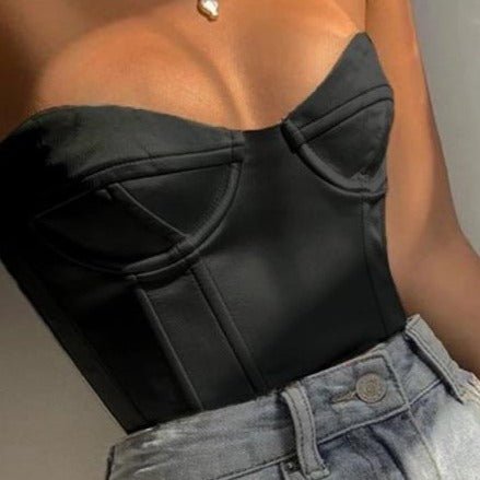 Années 80 Bustier De Soirée Satin Pin Up - Ma Penderie Vintage