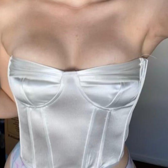 Années 80 Bustier De Soirée Satin Pin Up - Ma Penderie Vintage