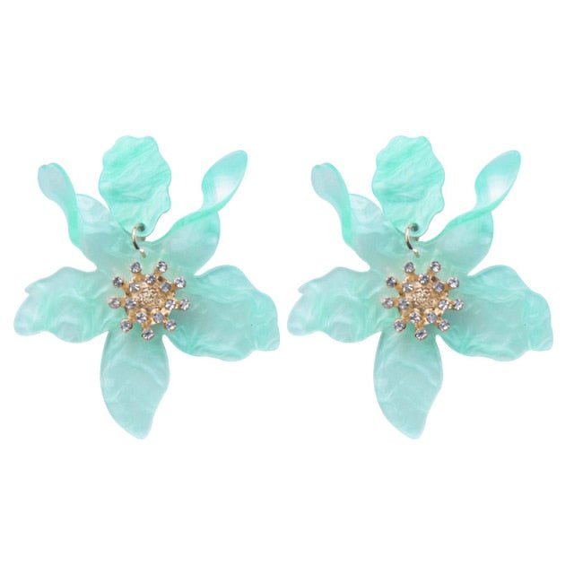 Années 30 Boucles d'Oreilles Fleur Résine Rétro - Ma Penderie Vintage