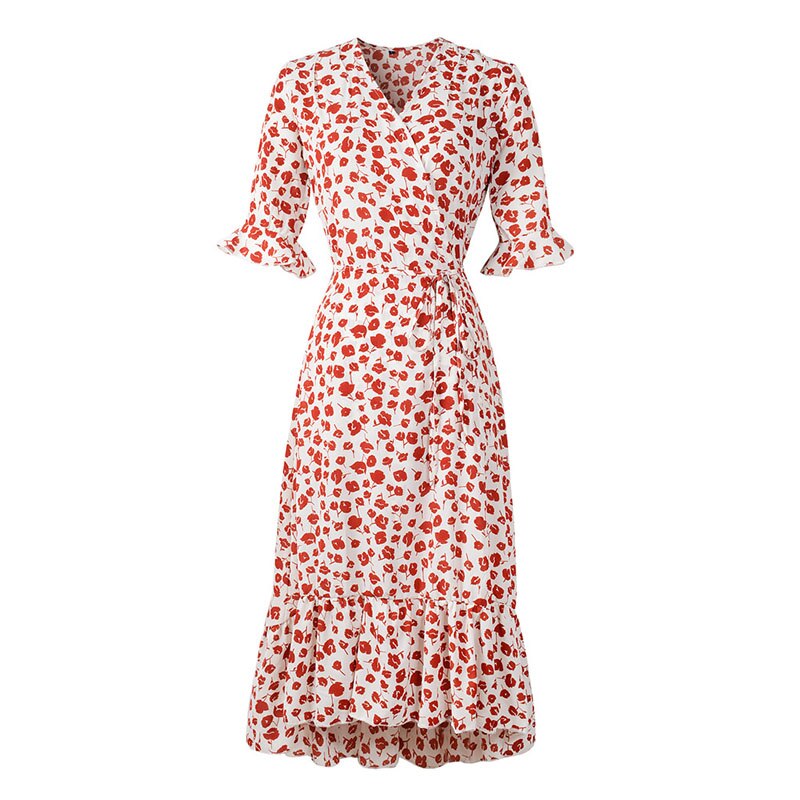 Années 40 Robe Croisée Imprimée Floral Rétro - Ma Penderie Vintage