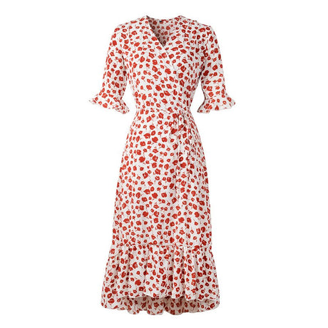 Années 40 Robe Croisée Imprimée Floral Rétro - Ma Penderie Vintage