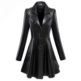 <tc>1950's</tc>  <tc>M</tc>Flared Pin Up Synthetic Leather Coat