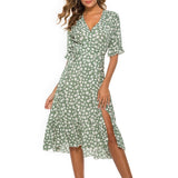 Années 40 Robe Croisée Imprimée Floral Rétro - Ma Penderie Vintage