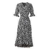 Années 40 Robe Croisée Imprimée Floral Rétro - Ma Penderie Vintage