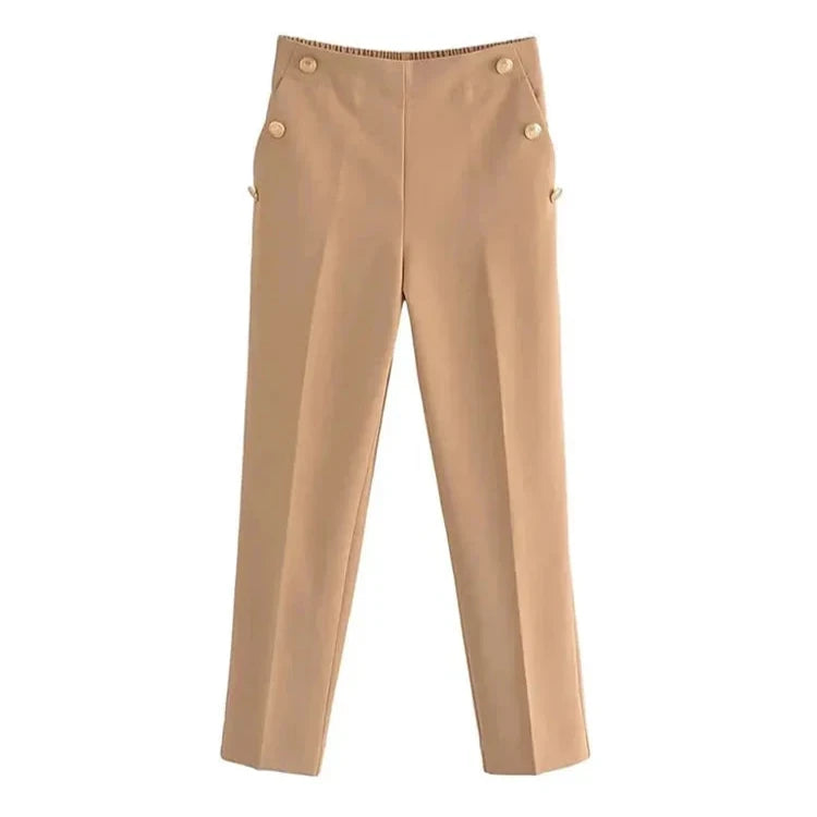 Années 80 Pantalon Capri Boutons Rétro - Ma Penderie Vintage