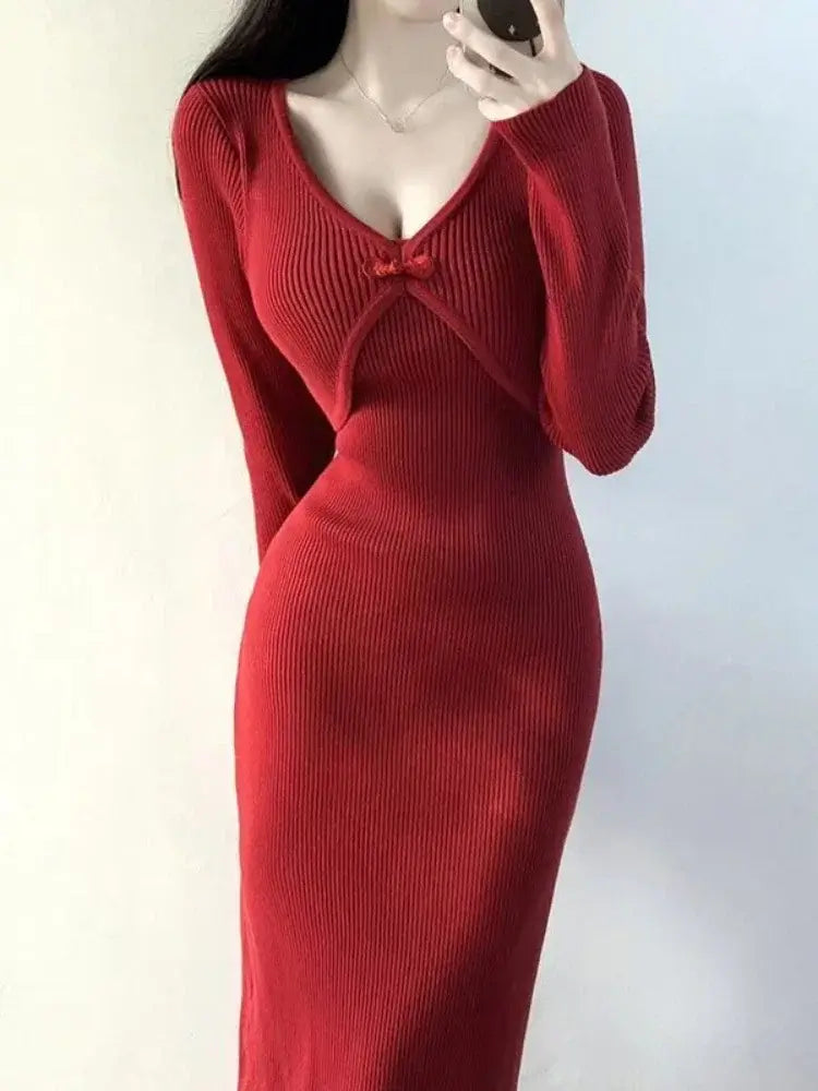 Années 60 Robe Maille Côtelé Manches Longues Ma Penderie Vintage