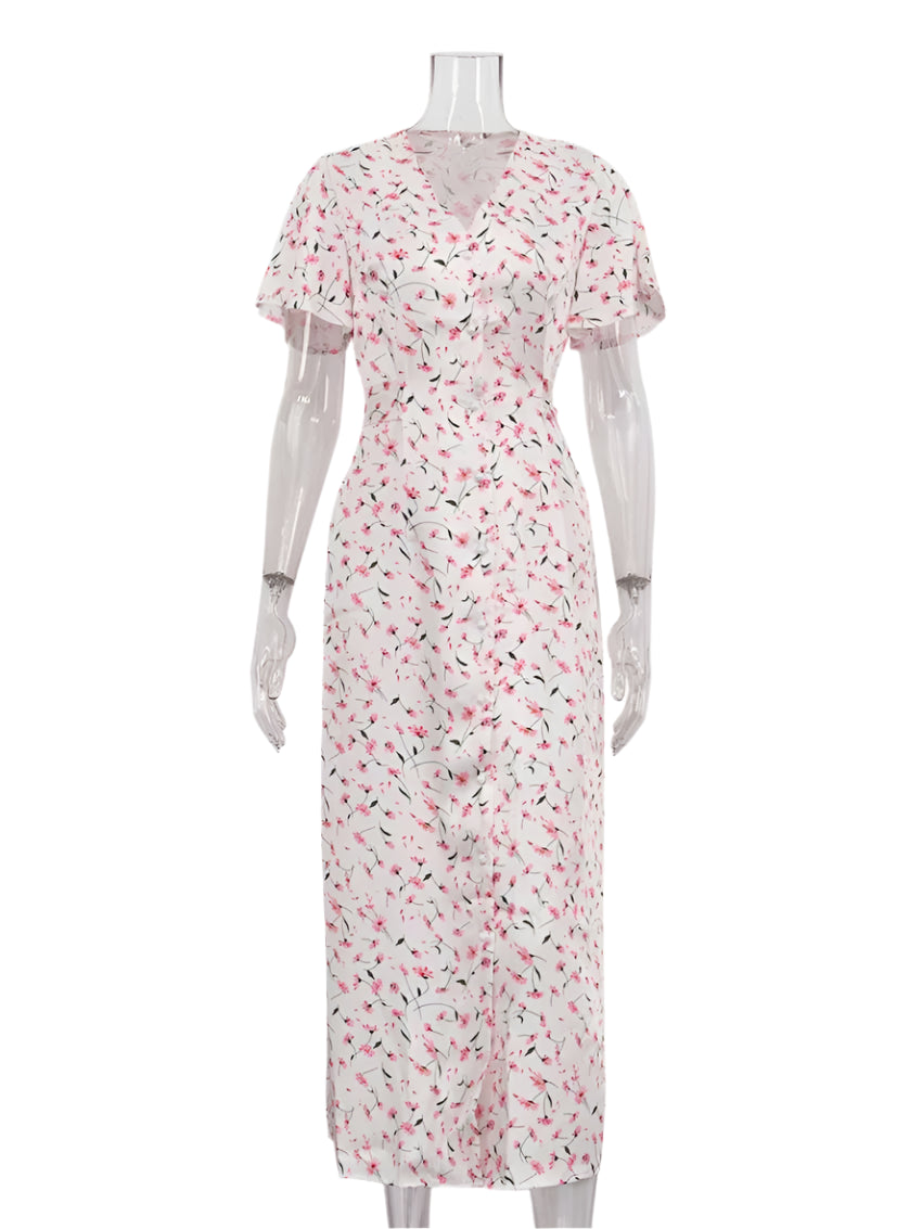 Années 40 Robe d'Été Midi Imprimé Floral - Ma Penderie Vintage