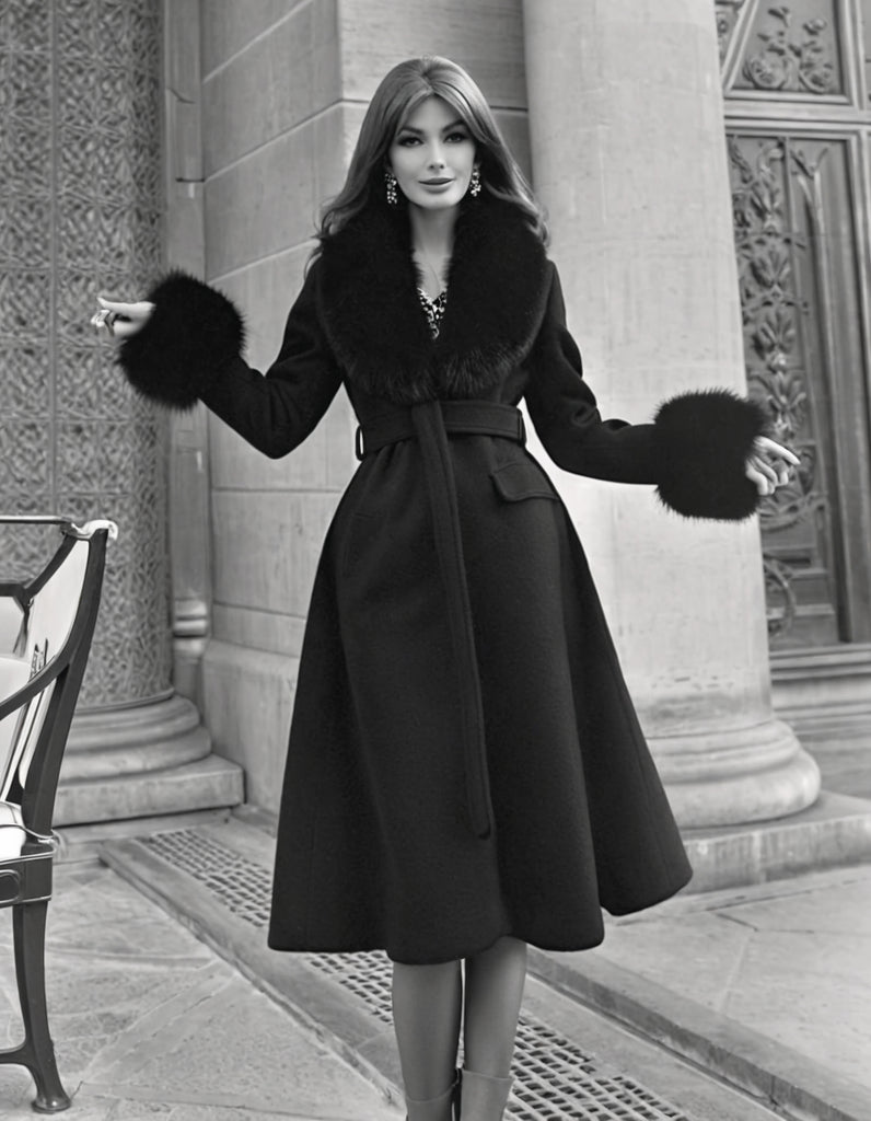 Années 70 Manteau Mi-long Glamour Marlene - Ma Penderie Vintage