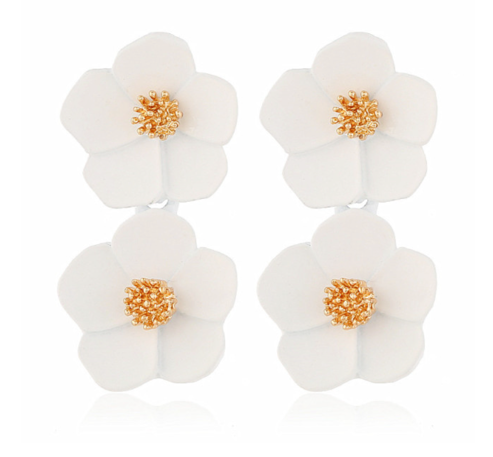 <tc>1960's</tc> Retro Dangling Flower Earrings