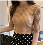 <tc>1960's</tc> Mid-Long Sleeve Ribbed Knit Top