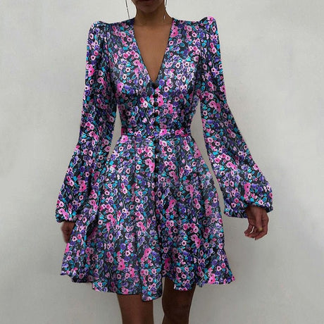 Années 70 Robe Courte Satin À Boutons - Ma Penderie Vintage