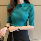 <tc>1960's</tc> Mid-Long Sleeve Ribbed Knit Top