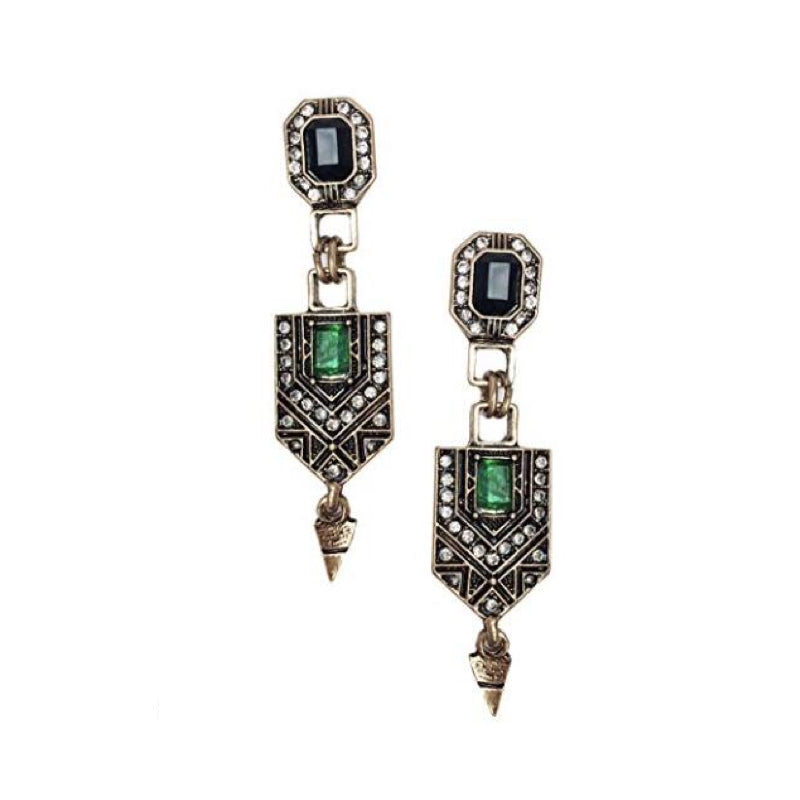 Années 20 Boucles d'oreilles Pendantes Art Deco Gatsby
