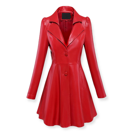 <tc>1950's</tc>  <tc>M</tc>Flared Pin Up Synthetic Leather Coat