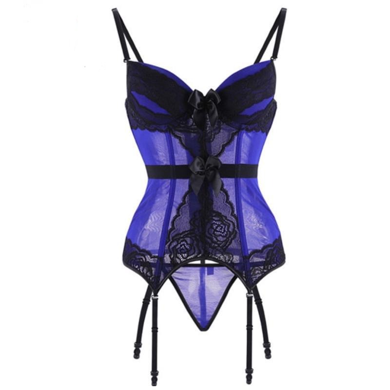 Années 60 Ensemble Lingerie Corset Vintage Bunny Bleu - Ma Penderie Vintage