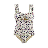 Années 40 Maillot de Bain Une Pièce Floral Liberty Ivoire - Ma Penderie Vintage